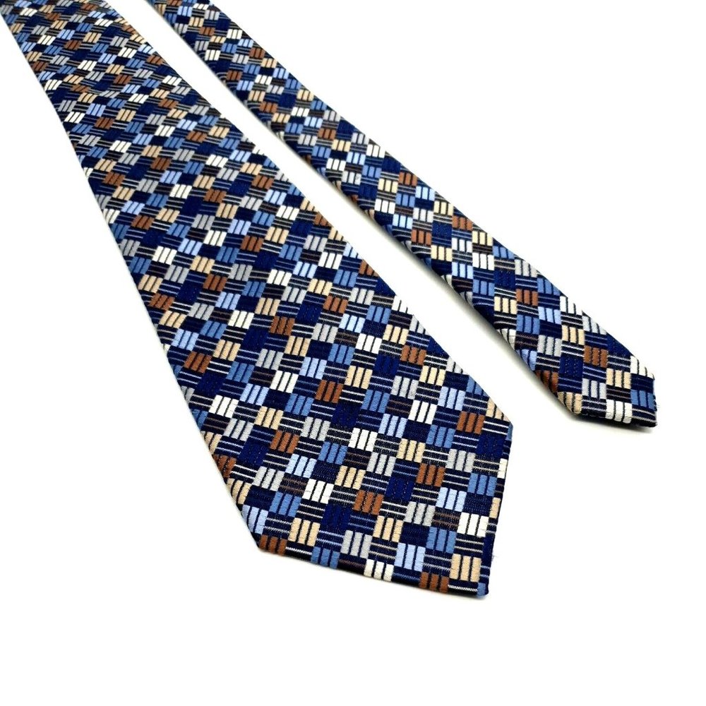 Geoffrey Beene 100% Silk Men Ties Business Shirt Work Suit Accessory Office Blue - Picture 3 of 5